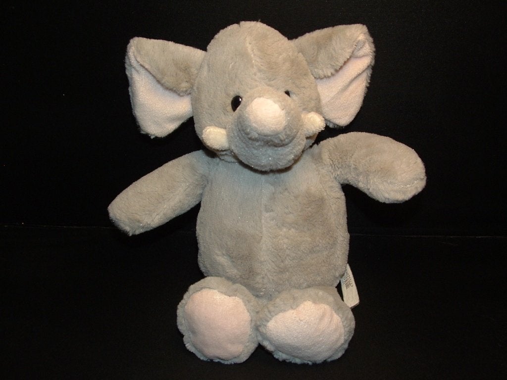 PIA OLIFANT PLUCHE WOLLIG GRIJS MET VELOURS ROZE, Verzenden, Nieuw, Overige typen