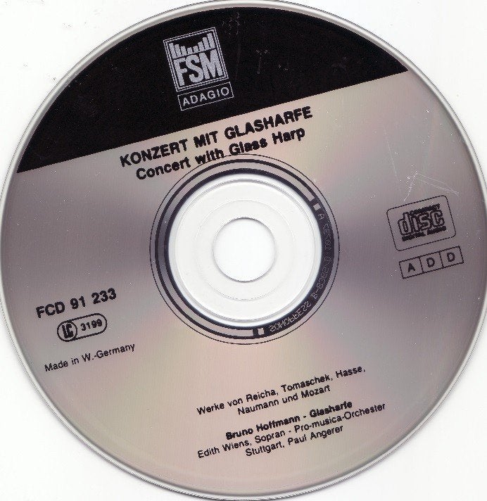 CD - Bruno Hoffmann - Konzert mit glasharfe - 1990, Ophalen of Verzenden, Zo goed als nieuw, Orkest of Ballet, Barok