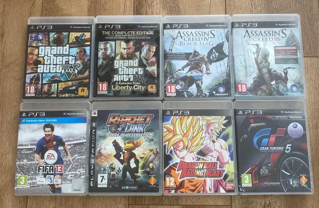 8x PlayStation 3 (PS3) games bundel – GTA, Dragon Ball, Avontuur en Actie, 2 spelers, Ophalen of Verzenden, Zo goed als nieuw