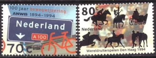 Nederland 1994 - nvph 1616 -1617 - 100 jaar ANWB, Postzegels en Munten, Verzenden, Na 1940, Postfris