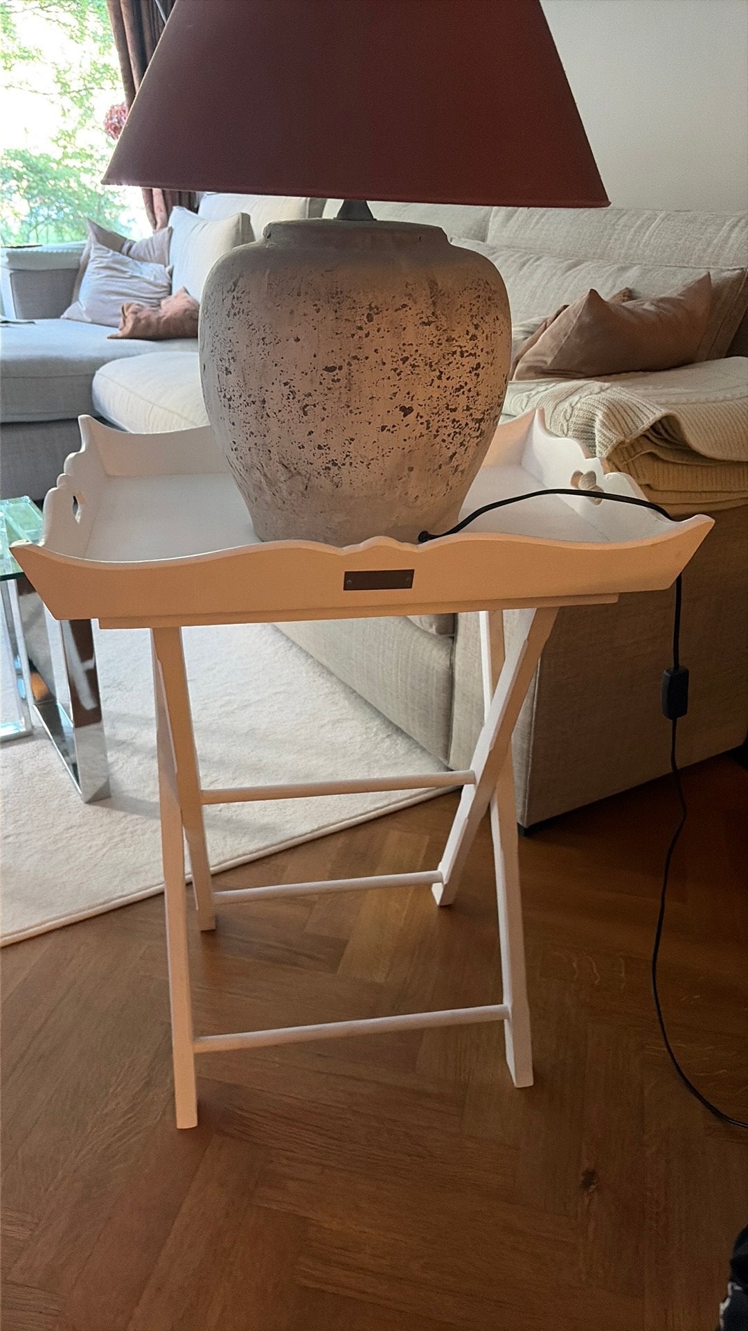 Lifestyle butler tray inklapbare bijzettafel, Ophalen, Gebruikt, 55 tot 75 cm, Landelijk