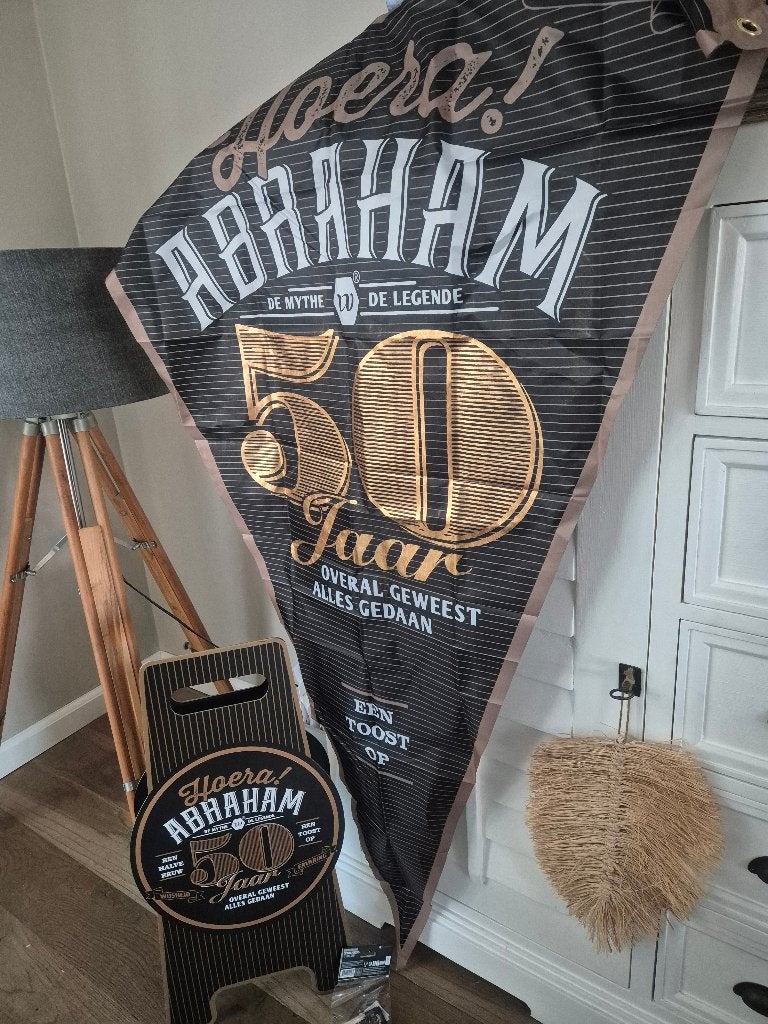 Abraham 50 jaar feestartikelen, Ophalen, Zo goed als nieuw, Feestartikel, Abraham of Sarah