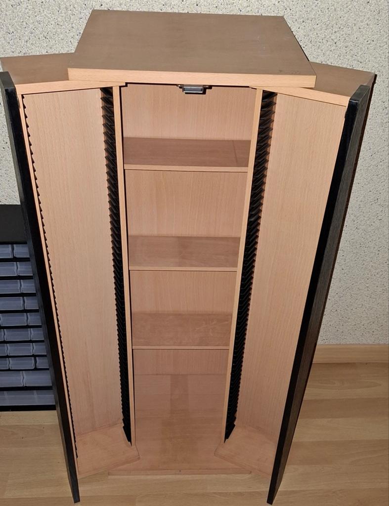 Stijlvolle CD kast - Zwart met houtkleur - 90x31 cm, Huis en Inrichting, Kasten | Overige, Ophalen, Gebruikt