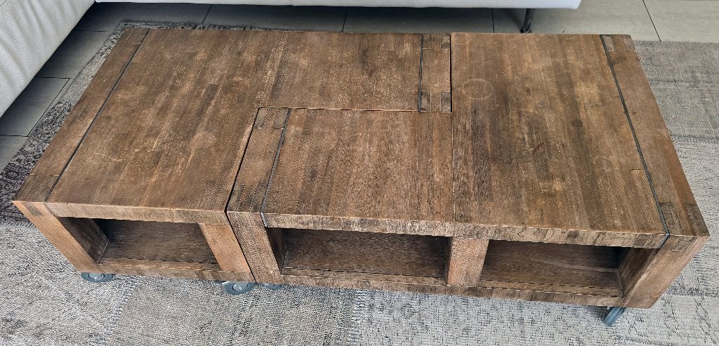 Salontafel op wielen, Huis en Inrichting, Ophalen, Gebruikt, 100 tot 150 cm, 50 tot 100 cm