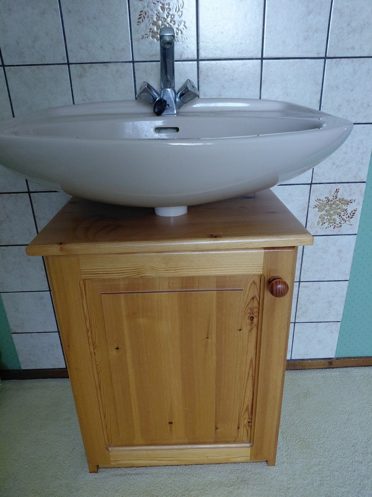 Ombouw om wastafel/ wastafelkastje grenen, Huis en Inrichting, Ophalen, 70 tot 120 cm