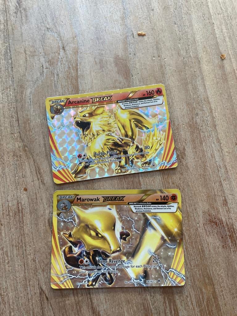 Arcanine BREAK en Marowak BREAK Pokémon kaarten, Ophalen, Gebruikt, Meerdere kaarten, Foil