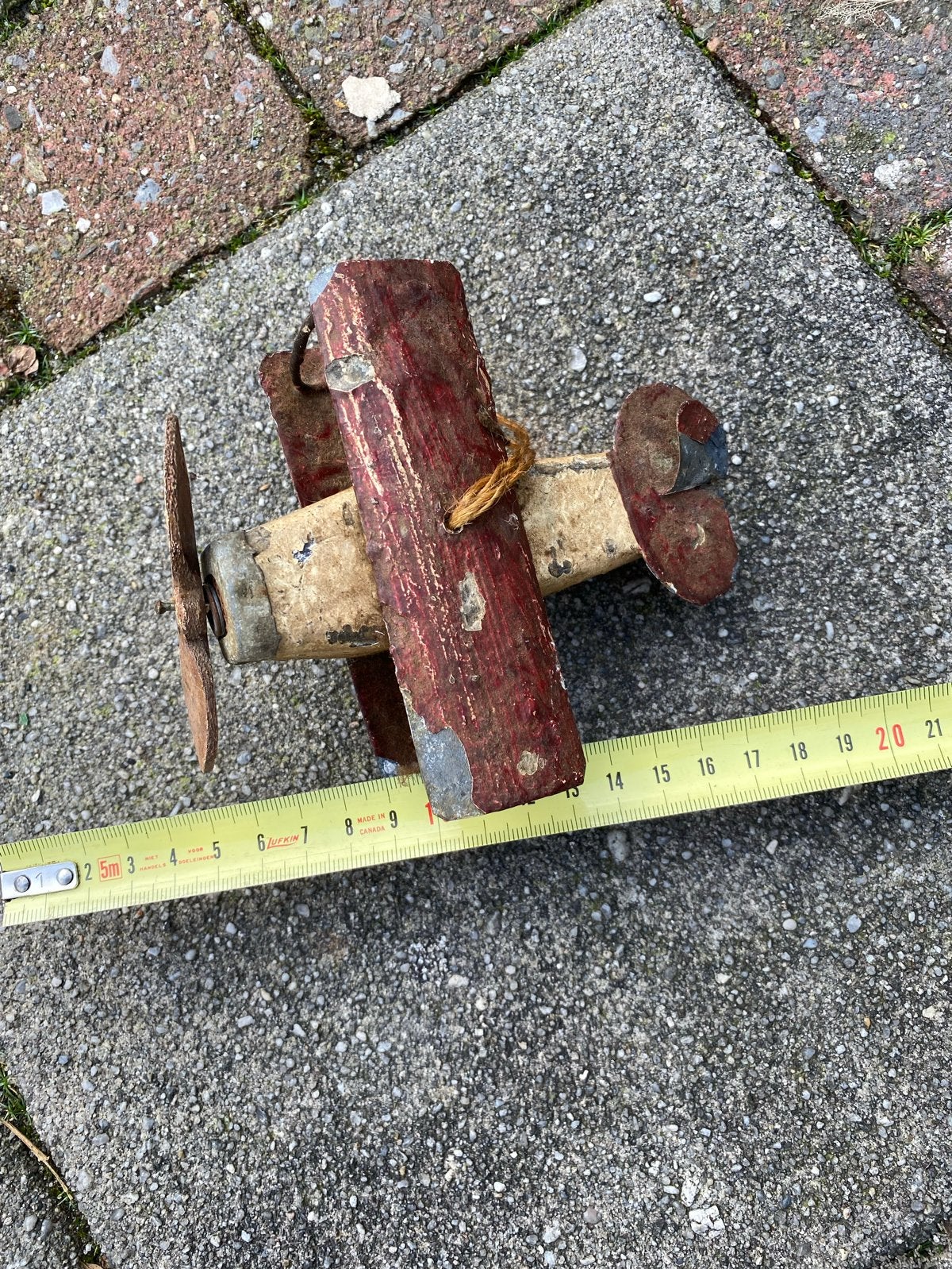 Vintage houten vliegtuig model - decoratief object, Overige merken, Gebruikt, Ophalen of Verzenden, Groter dan 1:72