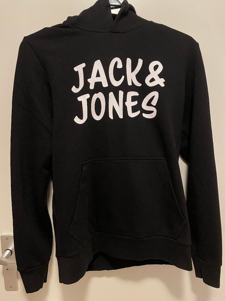 Jack & Jones originals hoodie zwart witte print maat S, Zwart, Ophalen of Verzenden, Zo goed als nieuw, Jack & jones