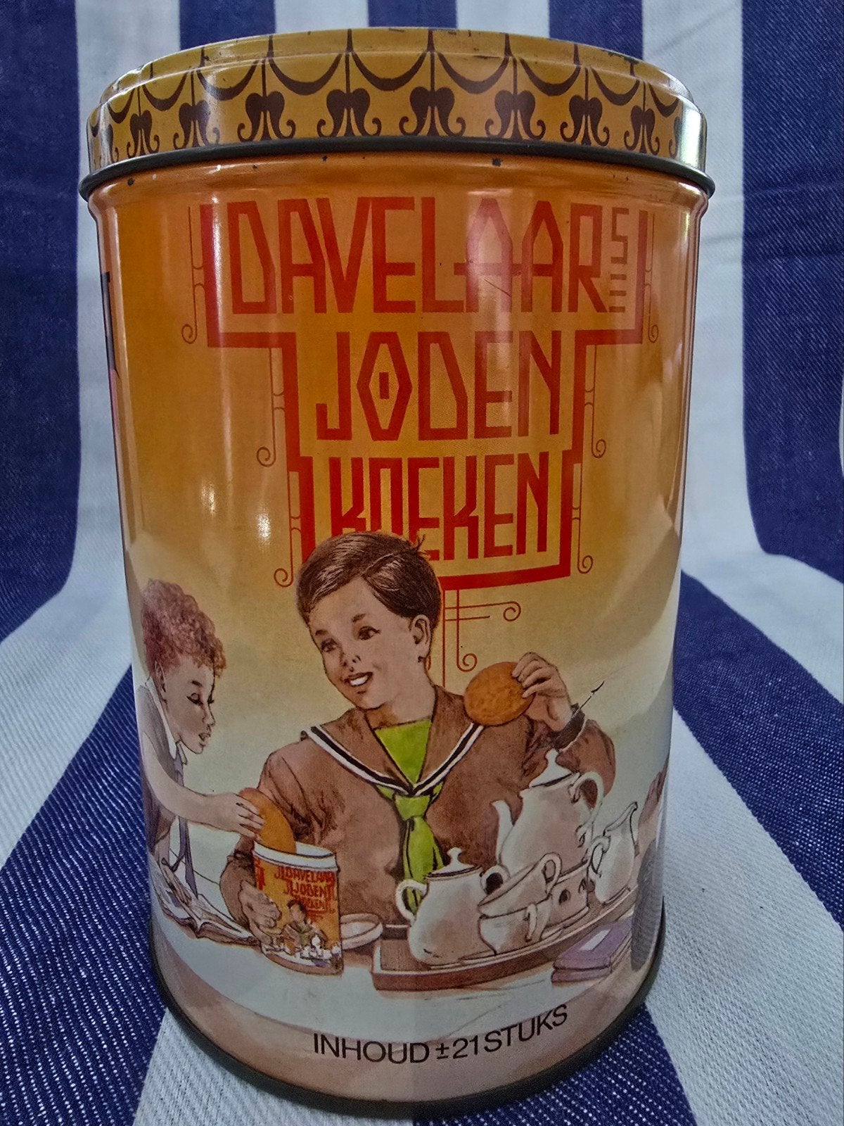 Blikken Davelaars Jodenkoeken, Verzamelen, Ophalen of Verzenden, Gebruikt