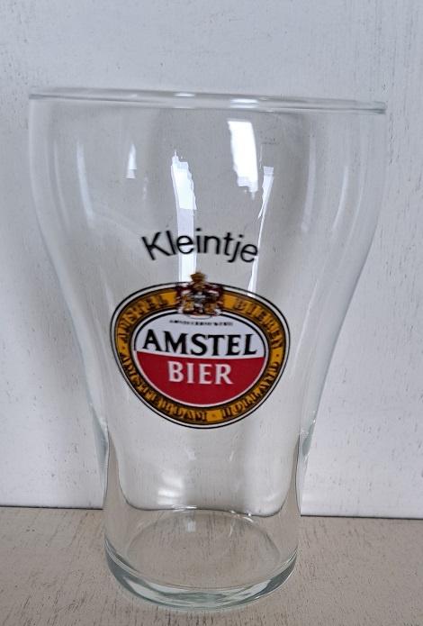 Amstel Bier glas Kleintje en logo 2, Ophalen of Verzenden, Gebruikt, Glas of Glazen, Amstel