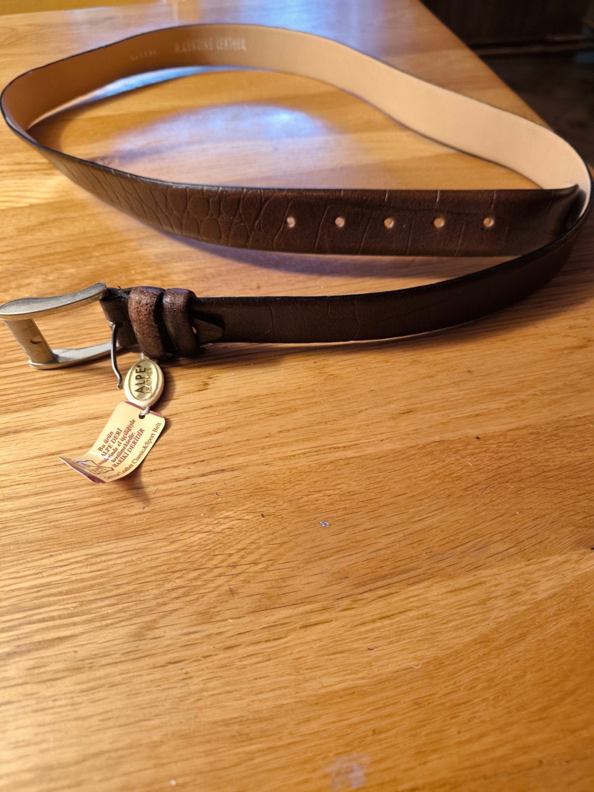 Herenriem, leer, merk Alpe leather. Nieuw, Ophalen of Verzenden, Nieuw, Bruin, 115 cm of meer