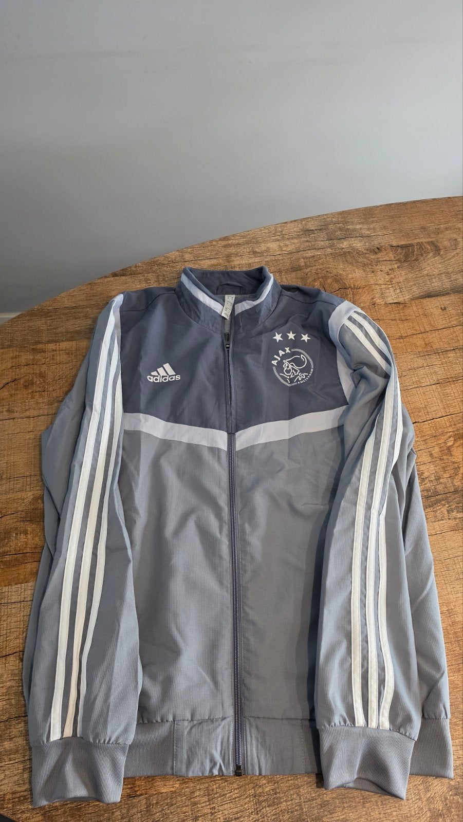 Ajax Trainingsjack 2016/2017 Adidas Grijs - Maat M, Ophalen of Verzenden, Zo goed als nieuw, Adidas, Maat 48/50 (M)
