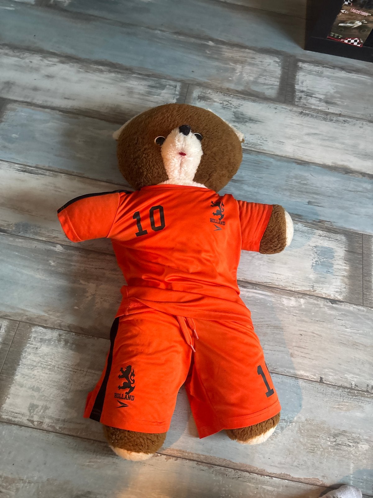 Grote knuffelbeer in Oranje Holland voetbaltenue, Kinderen en Baby's, Speelgoed | Knuffels en Pluche, Gebruikt, Overige merken