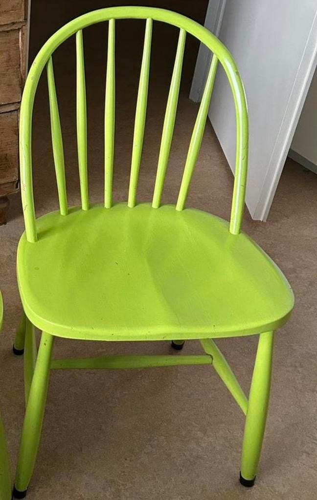 Groene spijlen stoel, Kinderen en Baby's, Ophalen of Verzenden, Gebruikt, Stoel(en)