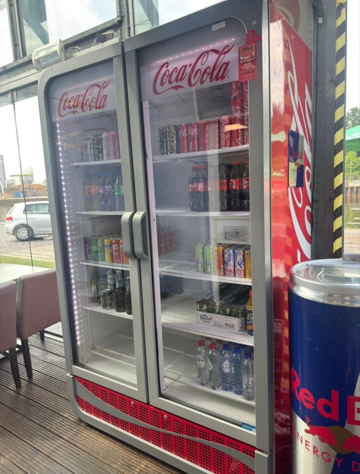 Coca Cola Koeling Dubbeldeurs Koelkast - FRIGOGLASS, Witgoed en Apparatuur, Koelkasten en IJskasten, Gebruikt, Zonder vriesvak