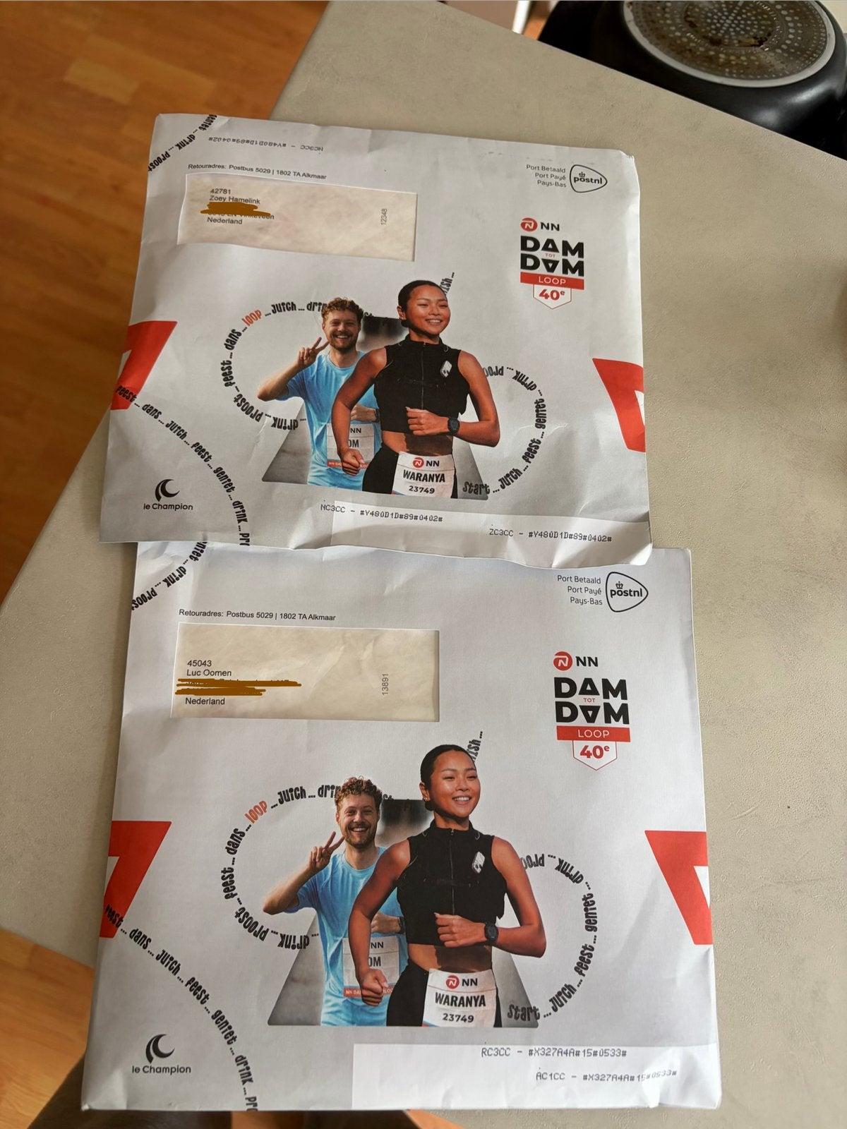 2 tickets Dam tot dam loop startttijd, Hobby en Vrije tijd, Stickers en Plaatjes, Ophalen of Verzenden, Zo goed als nieuw, Plaatje