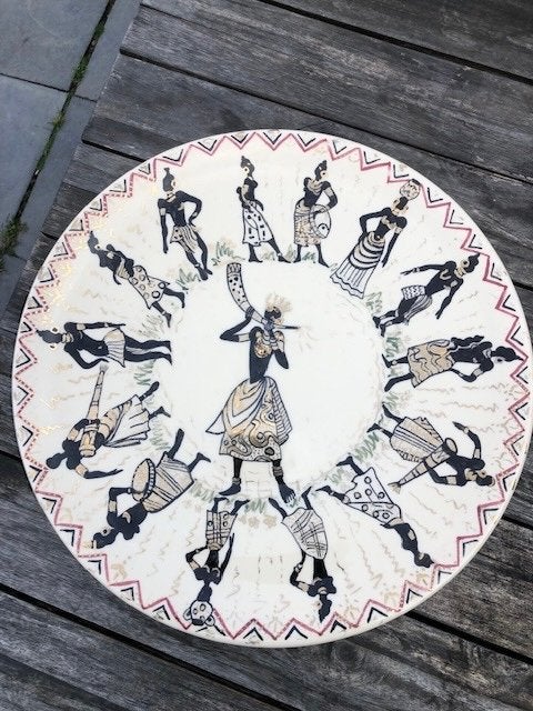 Vintage afrikaans bord, Antiek en Kunst, Antiek | Keramiek en Aardewerk, Ophalen of Verzenden
