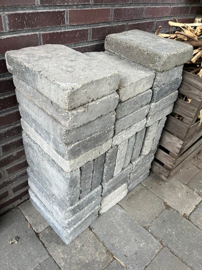 Klinkers / koppelstones 30x20 grijs, Ophalen, Gebruikt, Klinkers, 5 tot 10 m²