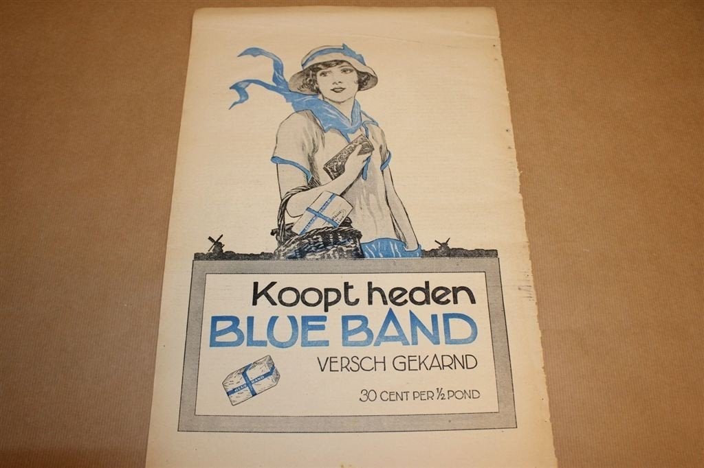 Originele advertentie / affiche - Blue Band - 1928 !!, Ophalen of Verzenden, Gebruikt, Overige typen