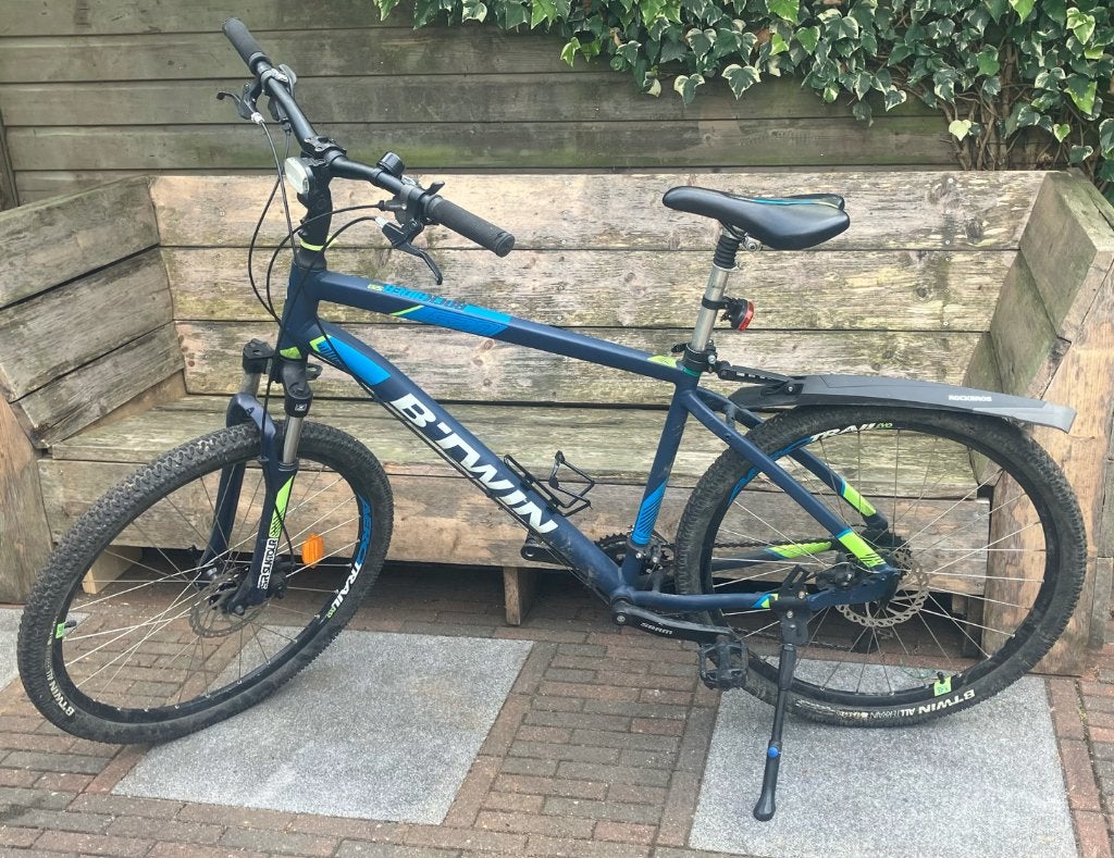 Mountainbike BTwin Rockrider, Gebruikt, Hardtail, Heren, Schijfrem