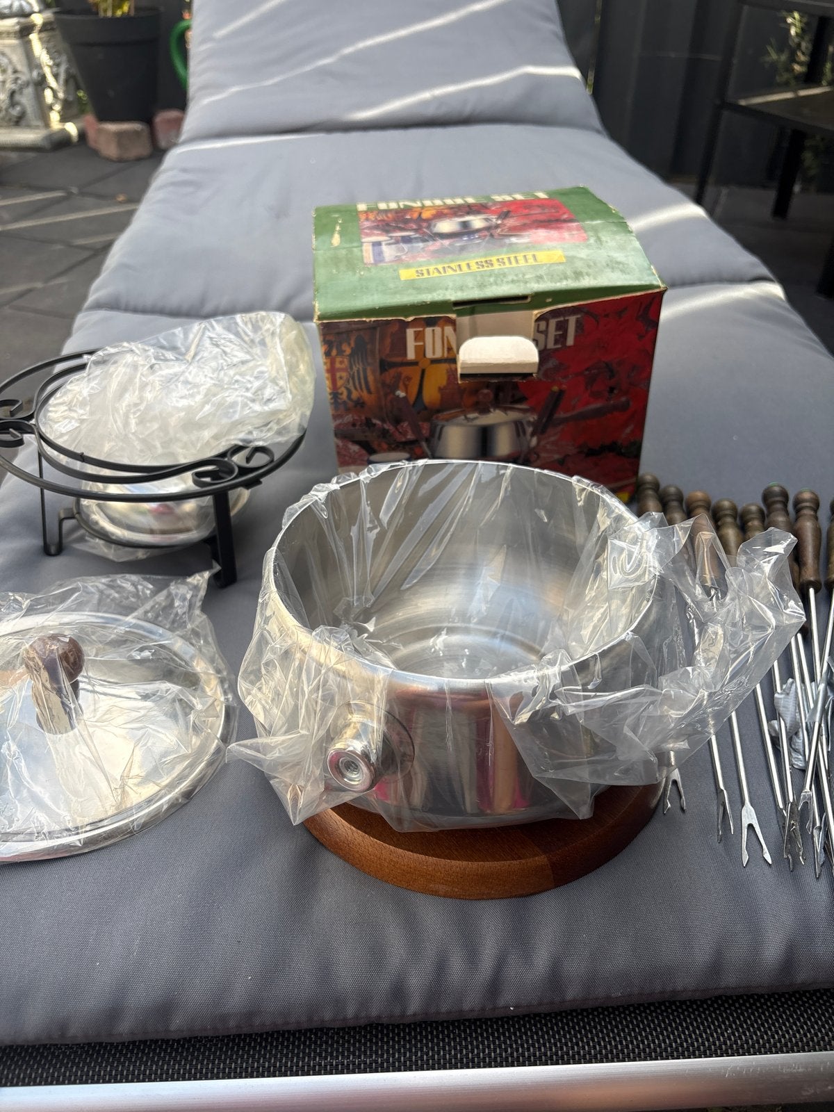 Nieuwe RVS Fondueset met Brander en Vorken, Ophalen, Nieuw, Brander, Fondueset