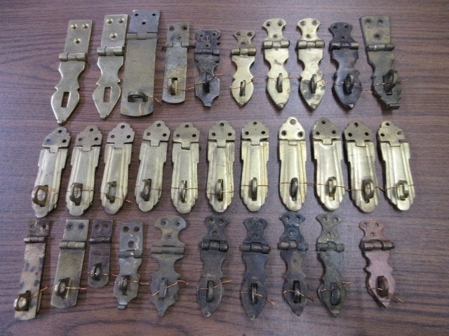 31 stuks oude messing kist overslag, Ophalen of Verzenden