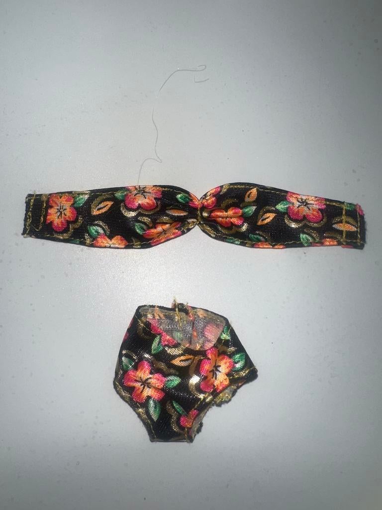 474 Tropical splash Vintage Barbie Badpak - Bloemenprint, Ophalen of Verzenden, Gebruikt