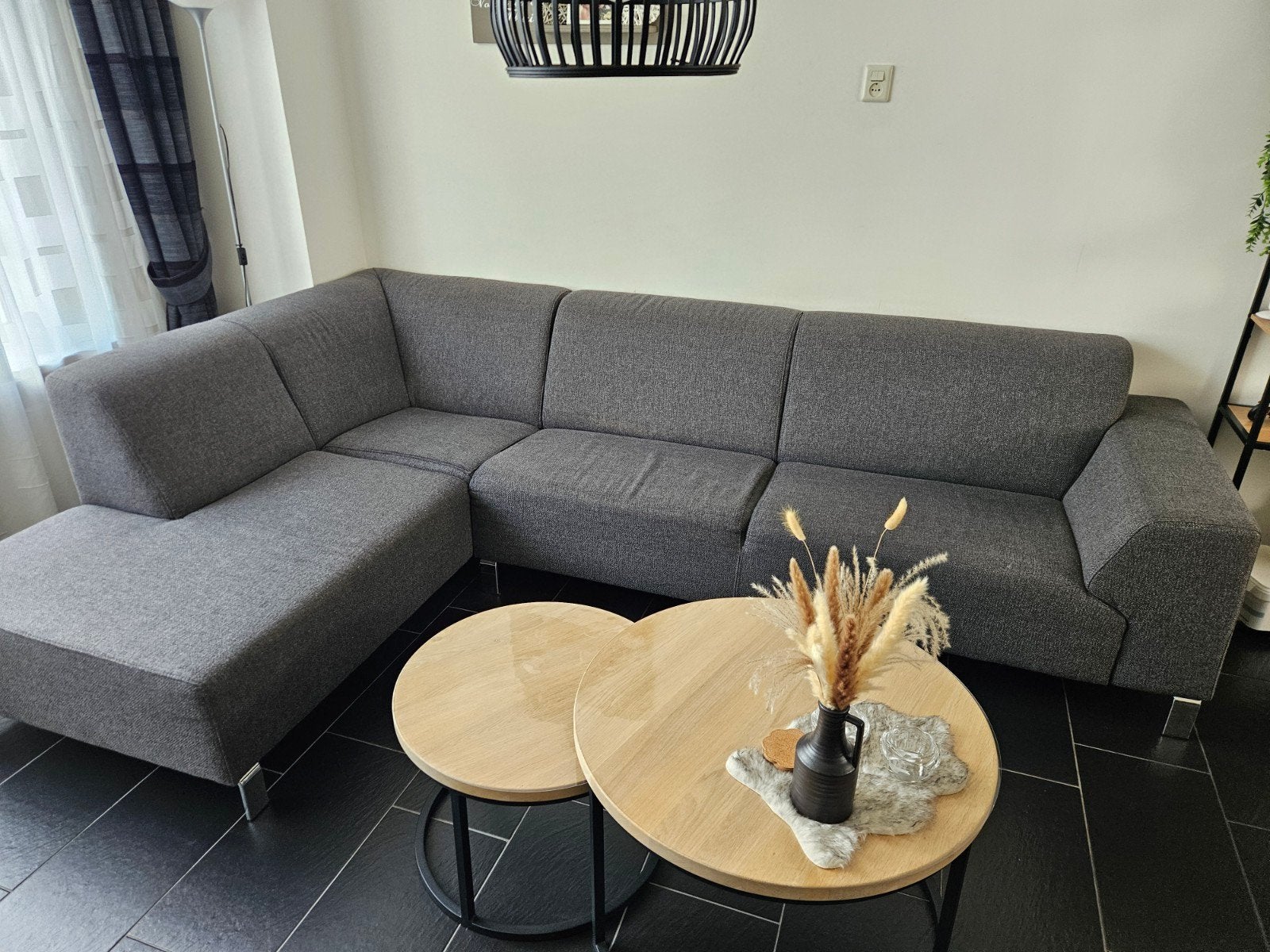 Hoekbank, 3x2m, 56cm diep. grijs, Huis en Inrichting, Ophalen, Zo goed als nieuw