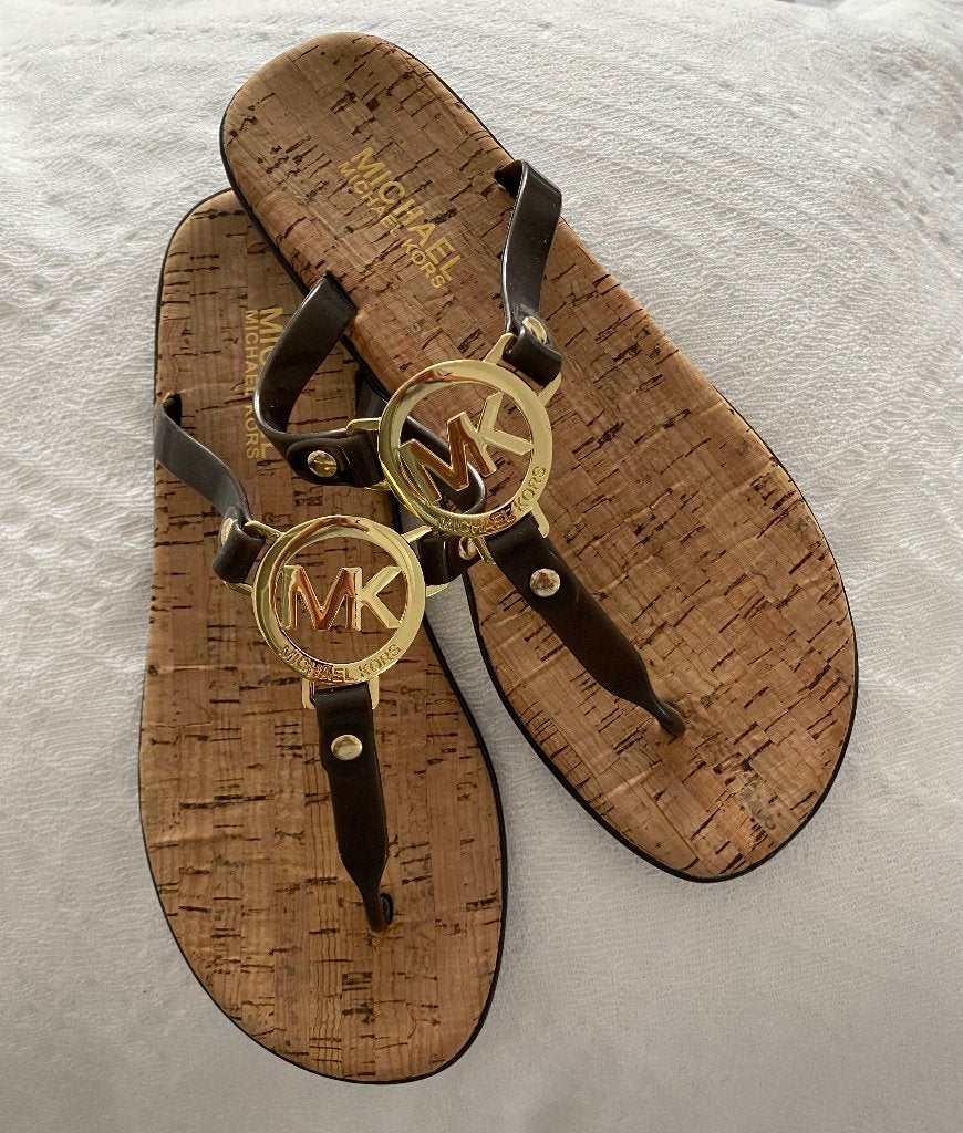 Michael Kors slippers, Slippers, Michael Kors, Bruin, Nieuw