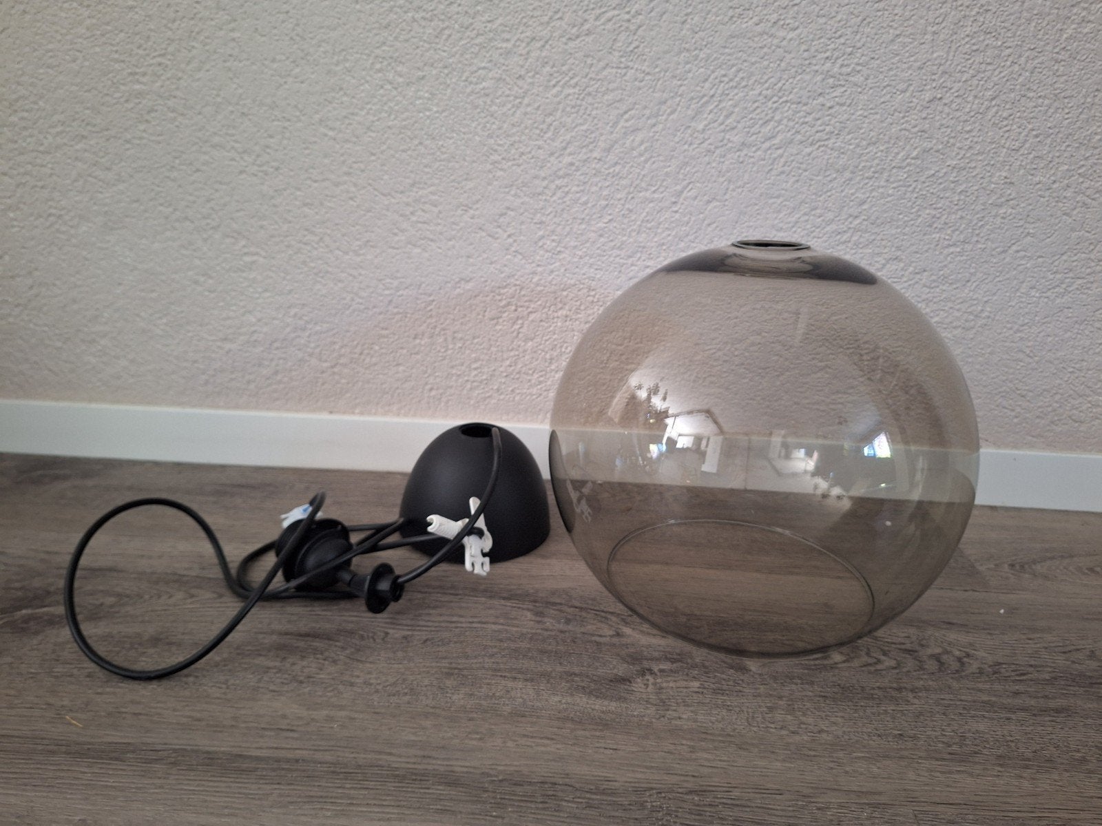 IKEA Hemma hanglamp met glazen bol, Ophalen, Modern, Scandinavisch, Zo goed als nieuw, Glas