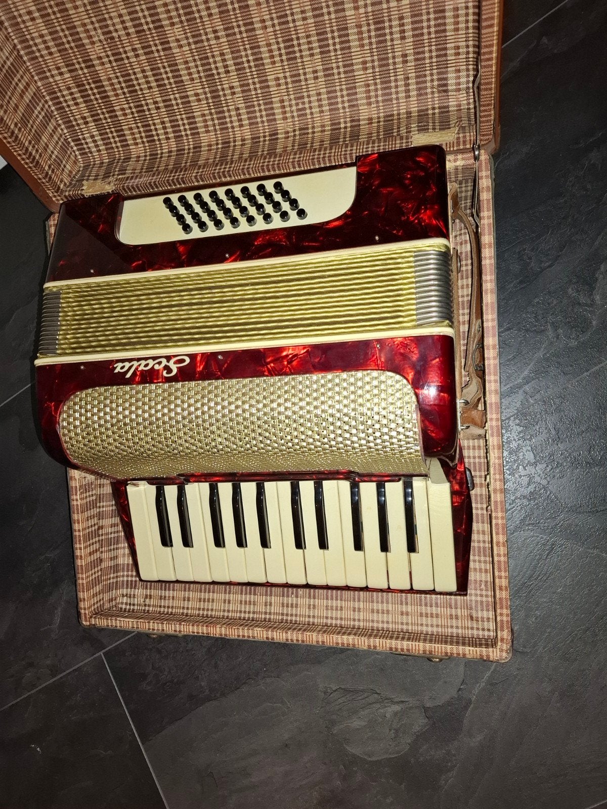 Nette Scala accordeon in koffer, Muziek en Instrumenten, Ophalen, Gebruikt, 120-bas, Overige merken