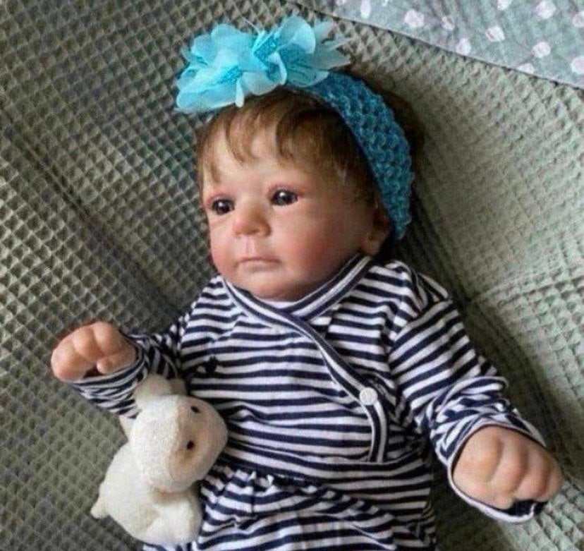 Leuk Reborn baby meisje, Verzenden, Zo goed als nieuw, Babypop