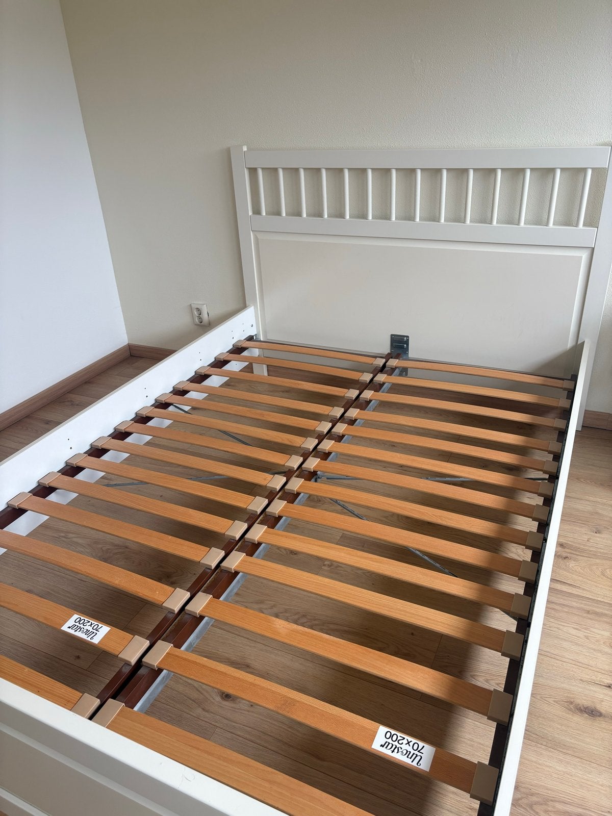 Mooi wit tweepersoonsbed 1.40 x 2.00 (IKEA Hemnes), Ophalen, Gebruikt, Wit, Tweepersoons