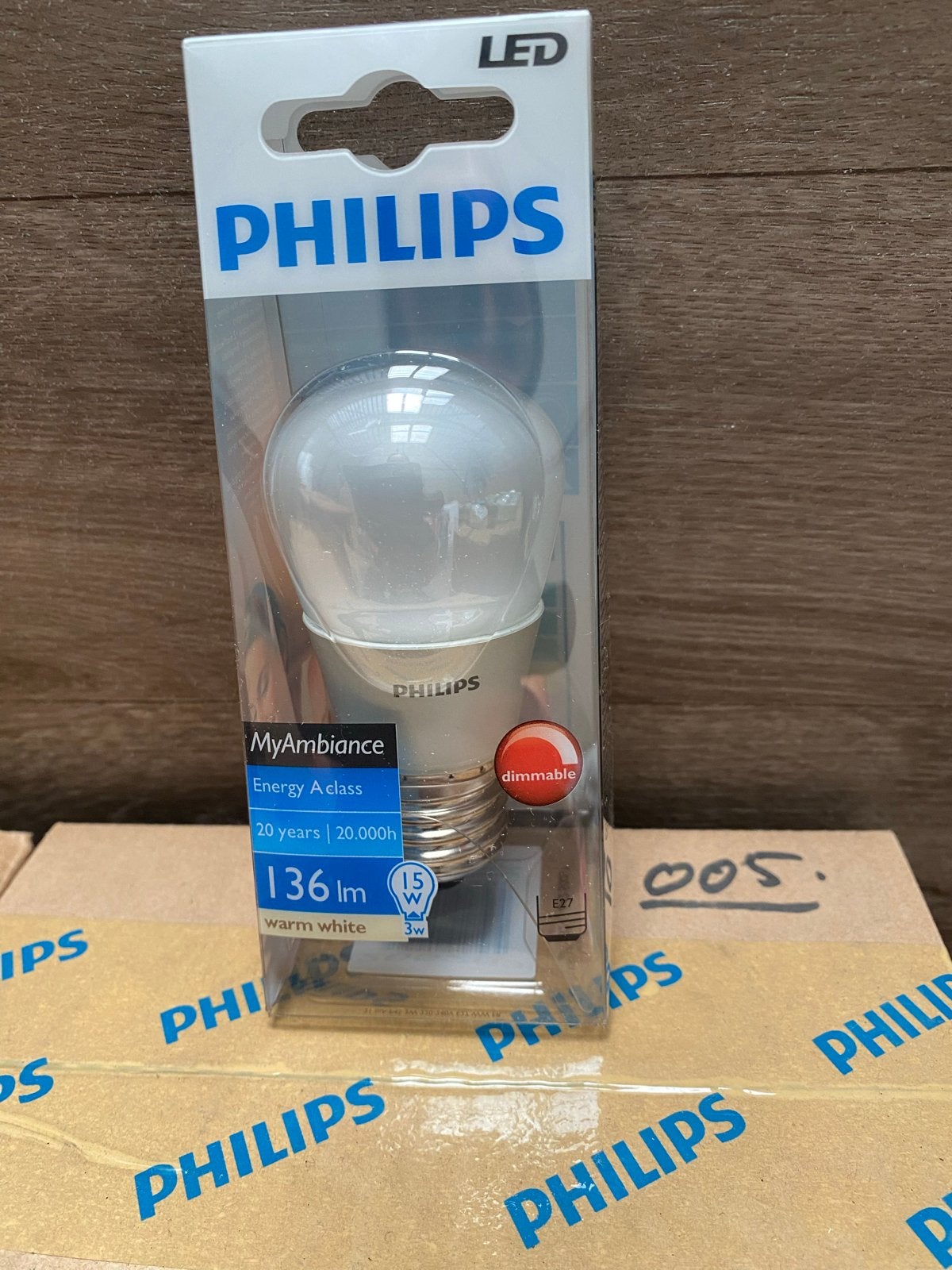 Philips dimbare LED lamp 2700K - Warm Wit, Led-lamp, Dimbaar, Nieuw, E27 (groot)