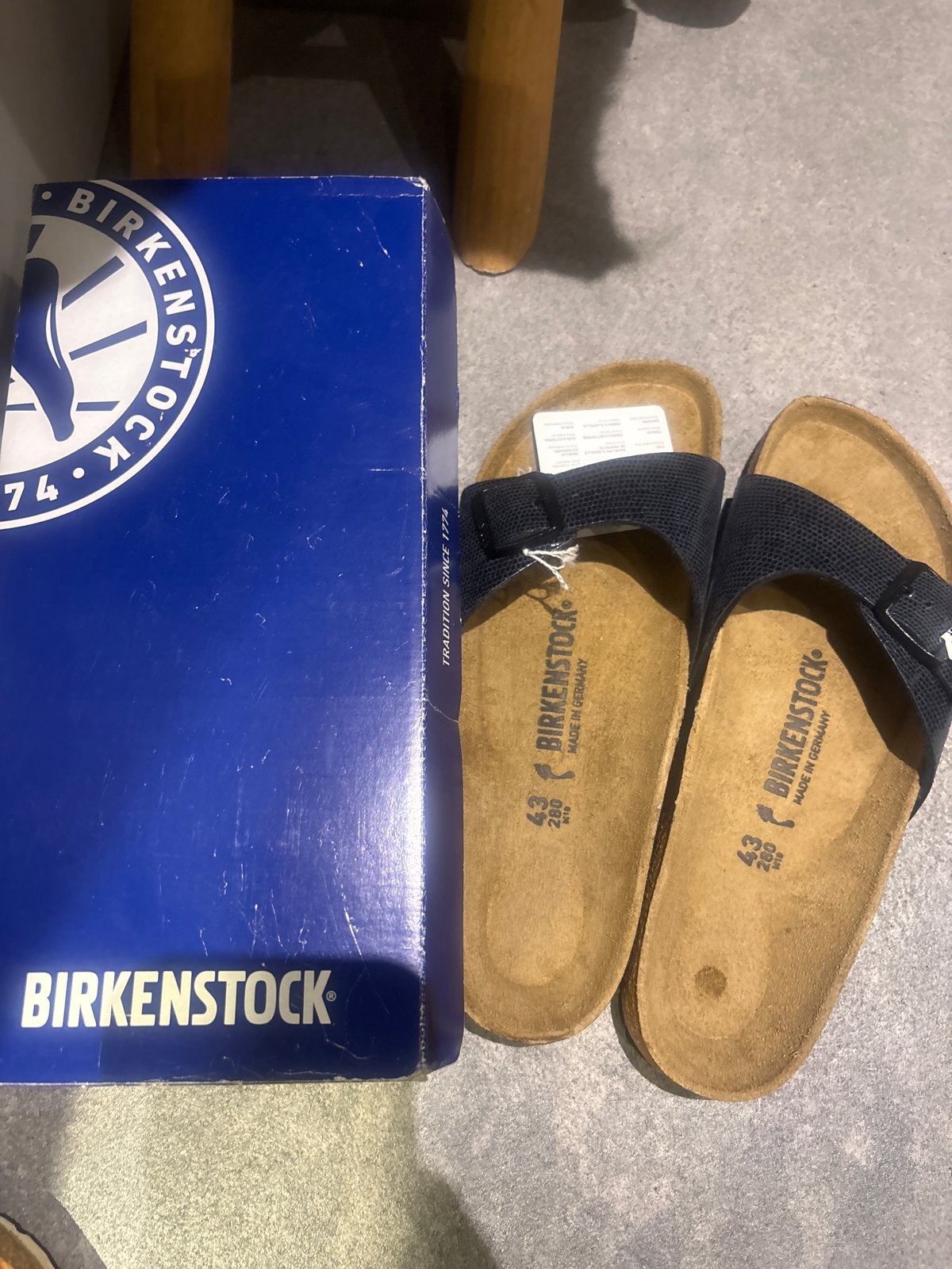 Nieuwe Birkenstock Madrid BS Metallic Midnight Blue 43, Kleding | Dames, Schoenen, Ophalen of Verzenden, Nieuw, Blauw, Slippers