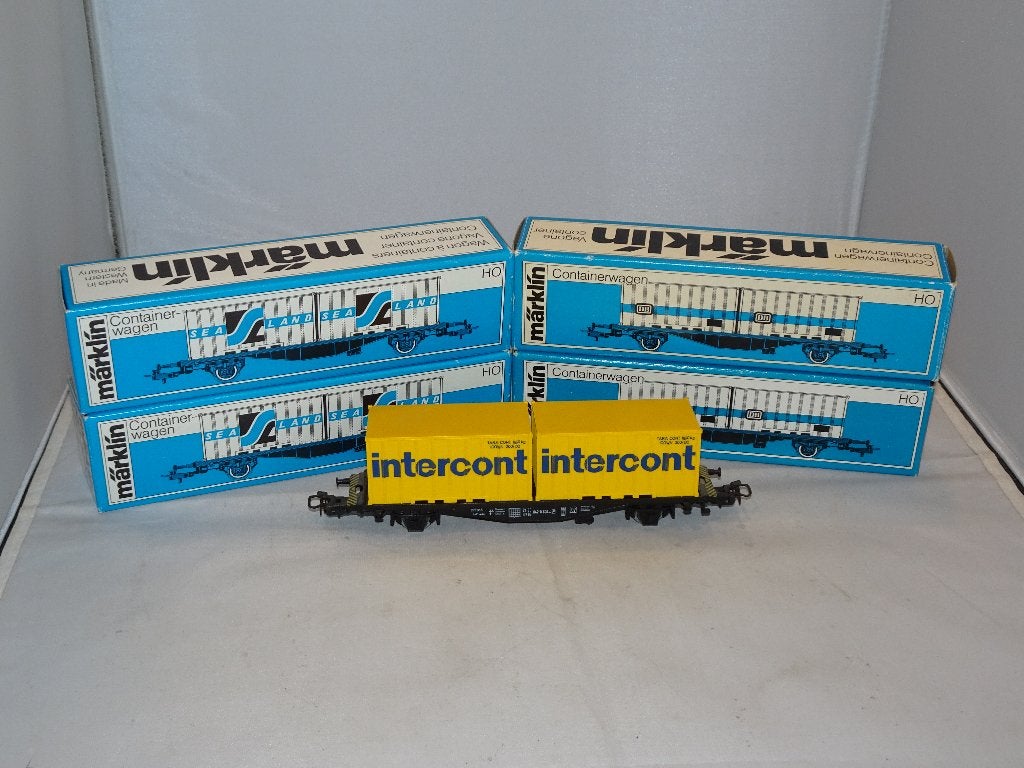 4 Marklin 4668/4664/4670 containerwagons DB NIEUW+OVP (#948), Wisselstroom, Ophalen of Verzenden, Märklin, Nieuw