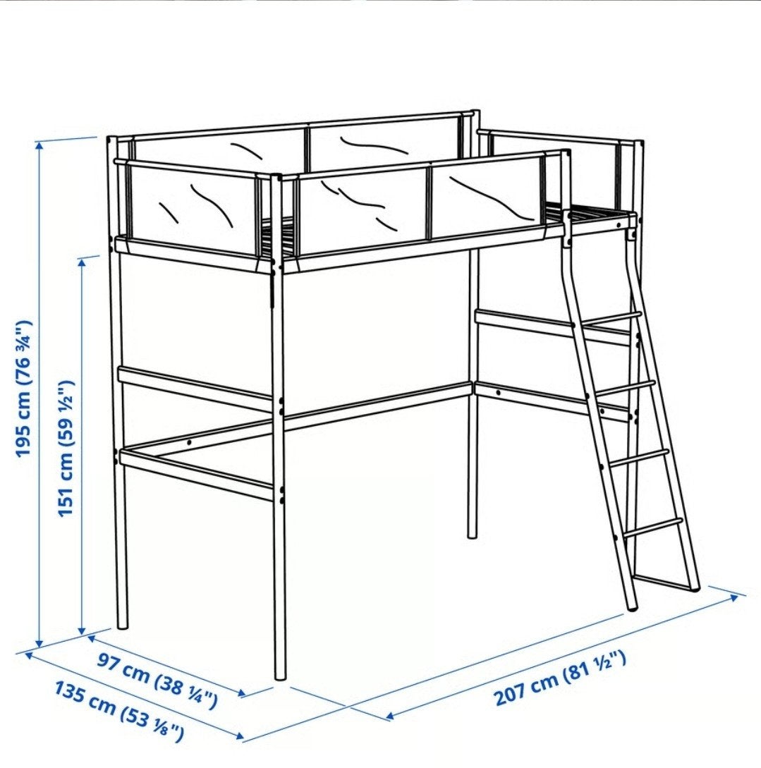 Ikea Vitval hoogslaper (zonder matras), Ophalen, Gebruikt, Eenpersoons, 90 cm