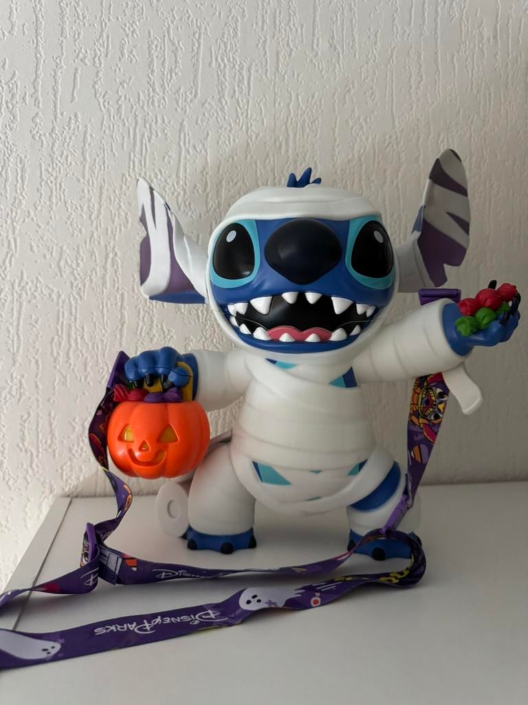 Disney stitch popcorn Bucket glow in the dark, Ophalen, Overige figuren, Zo goed als nieuw, Overige typen