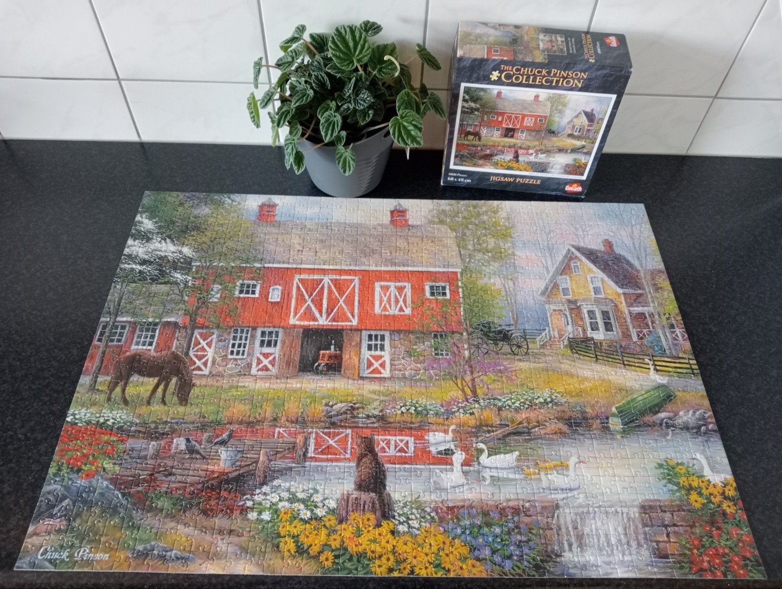 Chuck Pinson Leg Puzzel " Reflections On Country Living., Ophalen of Verzenden, 500 t/m 1500 stukjes, Gebruikt, Legpuzzel