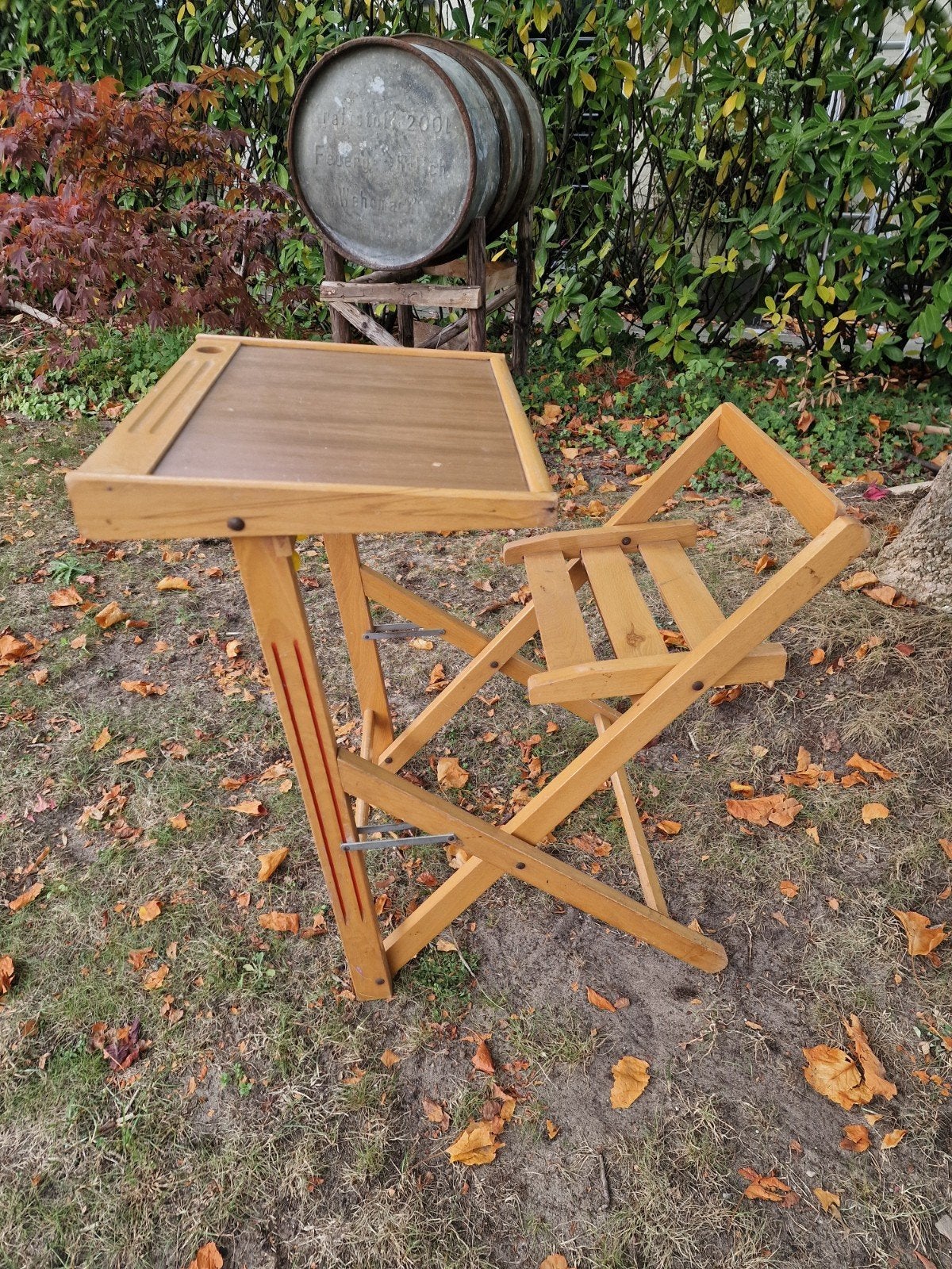 Vintage kinder schoolbankje met krijtbord en telraam, Ophalen