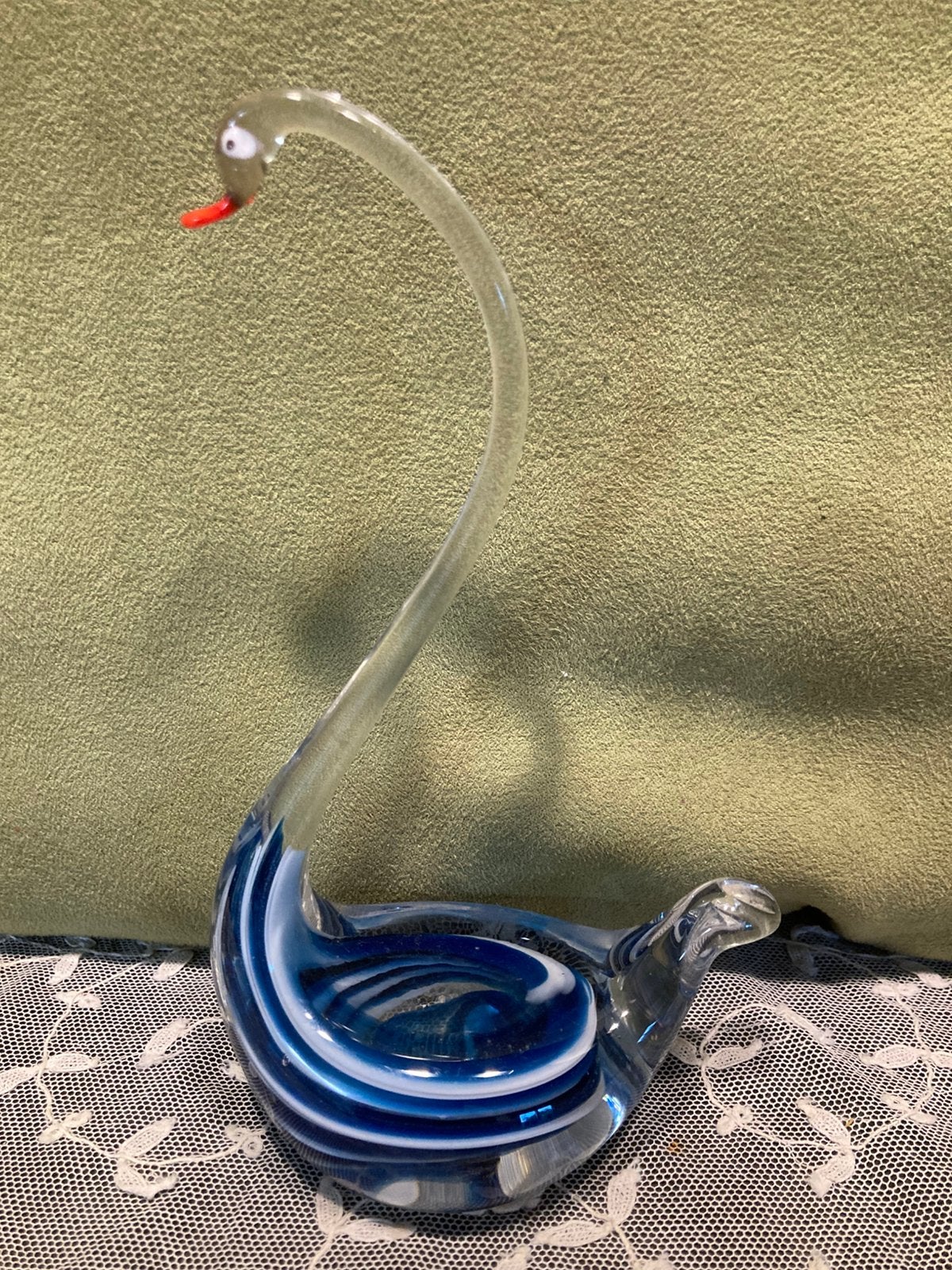 Zwaan Murano glas, blauw wit (140525), Antiek en Kunst, Ophalen of Verzenden