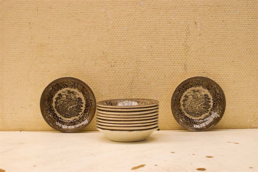 11 delig Engels ironstone tableware schaaltjes 51136, Huis en Inrichting, Keuken | Servies, Gebruikt, Ophalen of Verzenden, Bord(en)