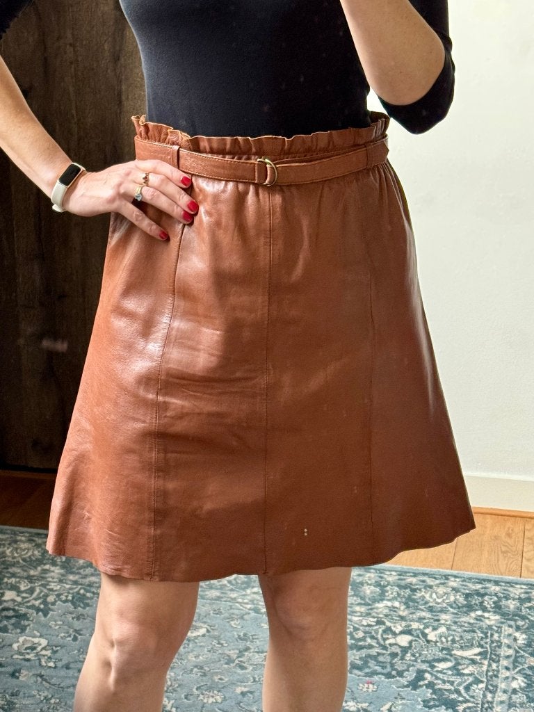 Leren rok, Kleding | Dames, Summum Woman, Bruin, Verzenden, Maat 42/44 (L)