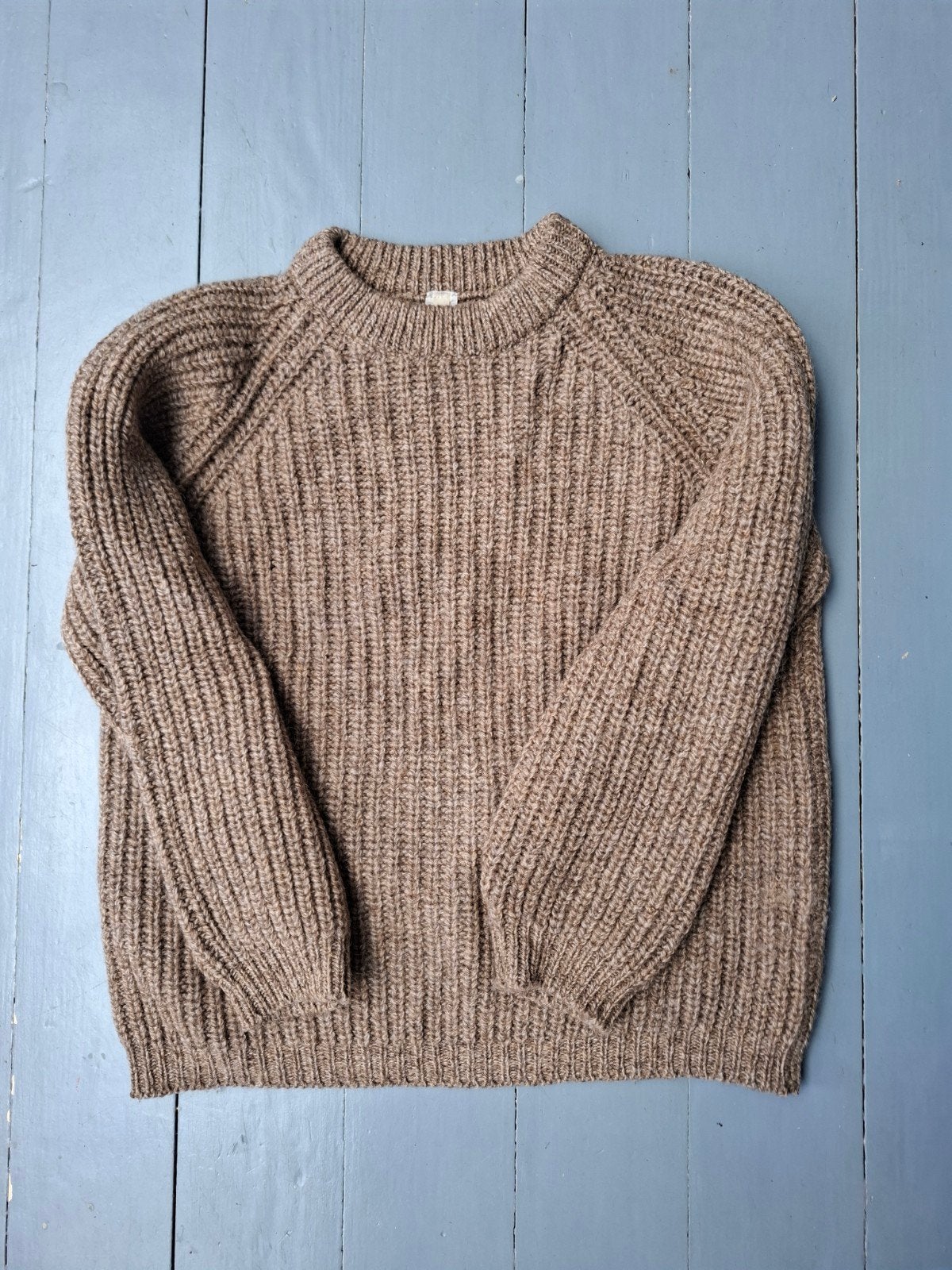 Trui bruin patentsteek 100% wol unisex, Ophalen of Verzenden, Nieuw, Maat 42/44 (L), Bruin