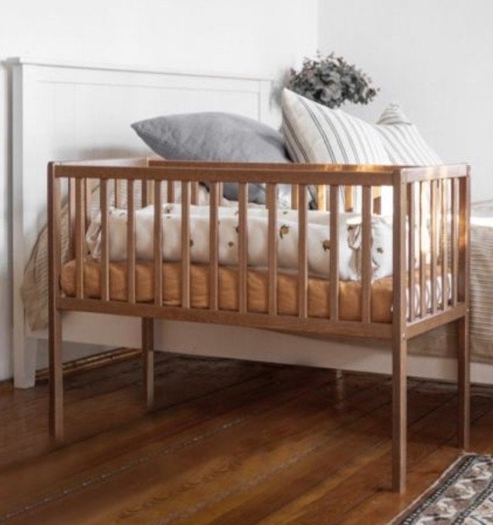 Woodies Vintage Co-sleeper + Premium Latex Matras (90x40), Ophalen, Zo goed als nieuw, Minder dan 140 cm, Matras