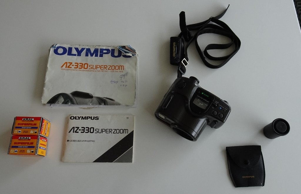 Olympus AZ-300 Super Zoom 35 mm Fotocamera uit 1988, Ophalen, Zo goed als nieuw, Compact, Olympus