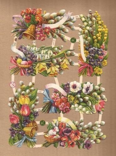 Vrolijke kleuren boeketjes poezieplaatjes 7369, Ophalen of Verzenden