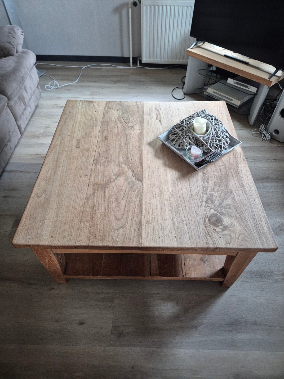 Teakhouten salon tafel, Huis en Inrichting, Complete inboedels, Ophalen