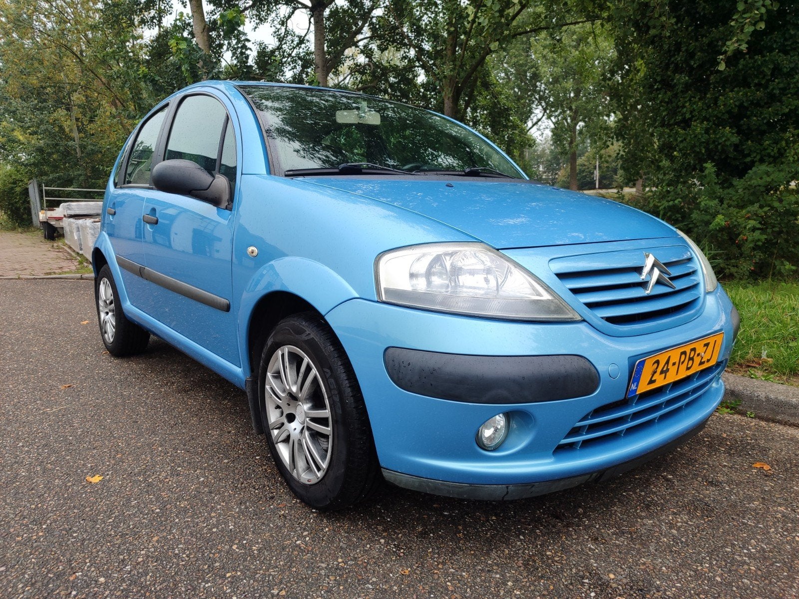 Citroën C3 1.4 I 2004 Blauw, Auto's, Voorwielaandrijving, Stof, Zwart, Blauw