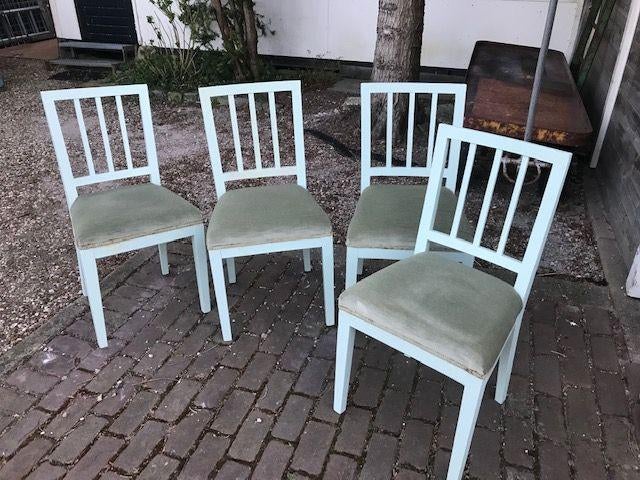 4 x oude Amsterdamse school stoelen antiek, Antiek en Kunst, Antiek | Meubels | Stoelen en Banken, Ophalen